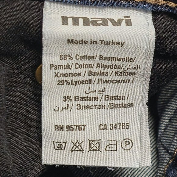 Mavi Jeans Jake Mens‎ 34 Slim Straight Leg Blue Stretch Denim 34" Inseam Flaw - Picture 8 of 13